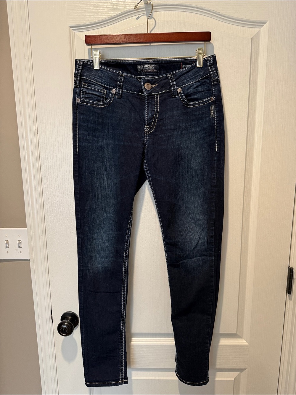 Silver Jeans Dark Indigo Skinny Jeans for Women